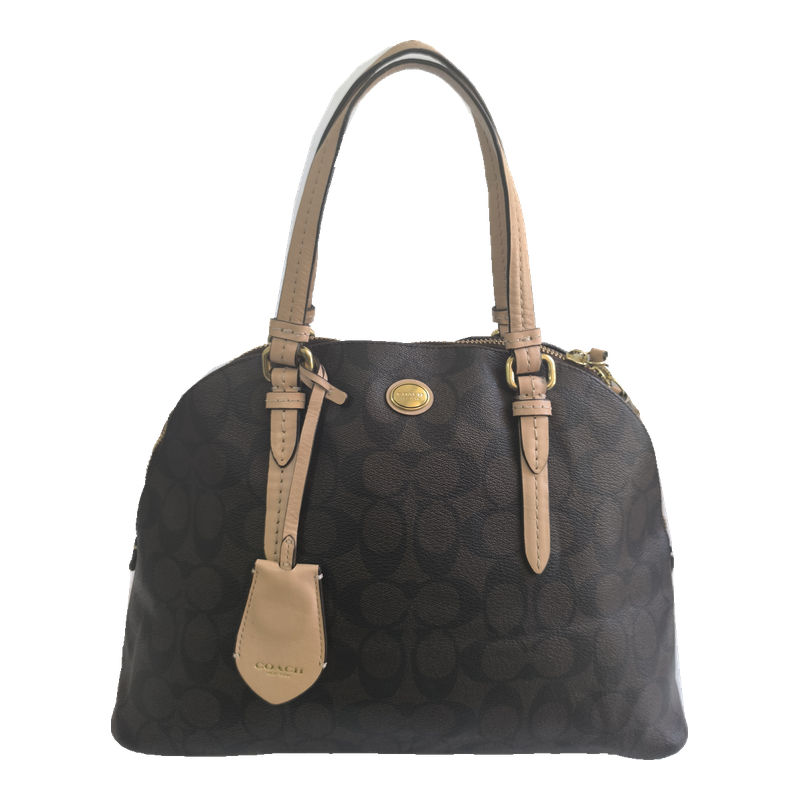 Coach F26184 Brown Signature Dome Satchel