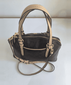 Alternative view of Coach F26184 Brown Signature Dome Satchel